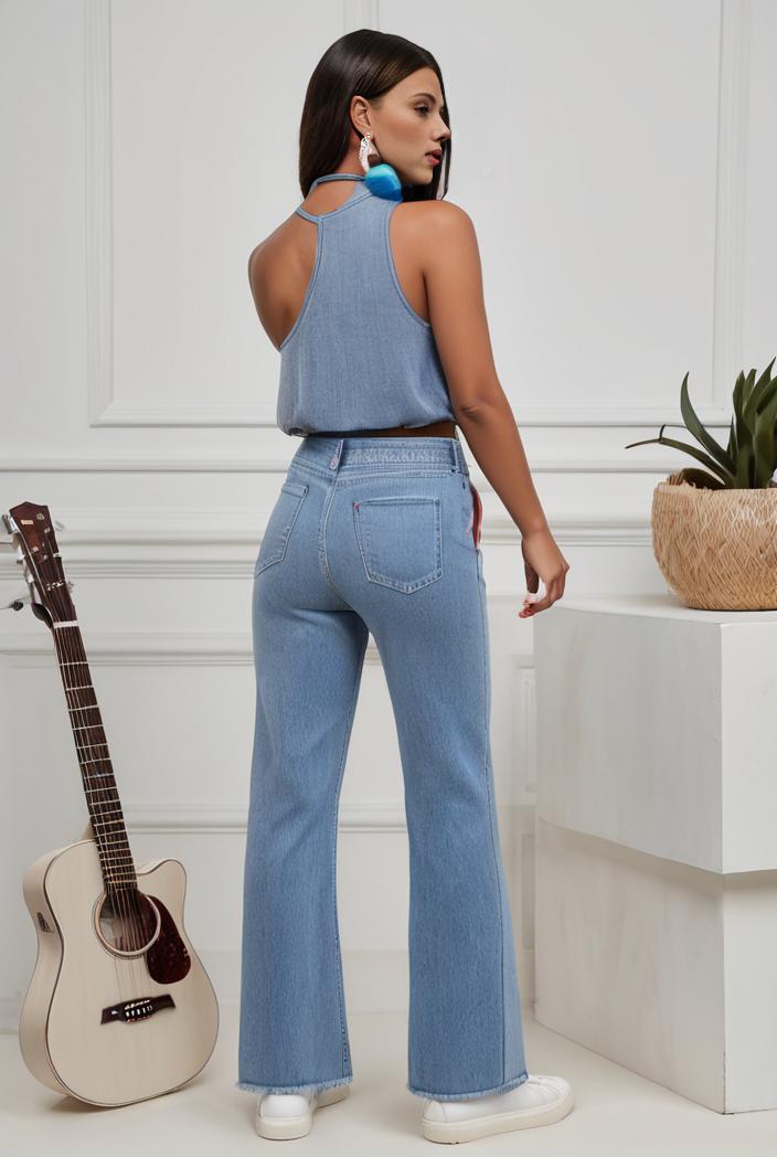 relaxed fit denim jumpsuit with slant pockets non elastic washed denim overalls women s denim apparel 120501
