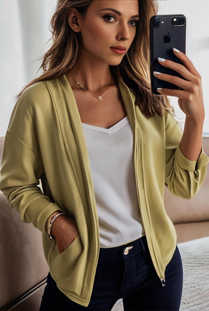 sophisticated split front blazer with long sleeves 126183