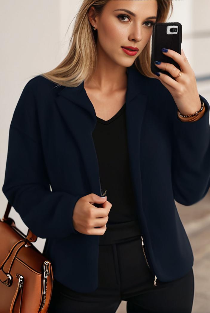sophisticated split front blazer with long sleeves 126187