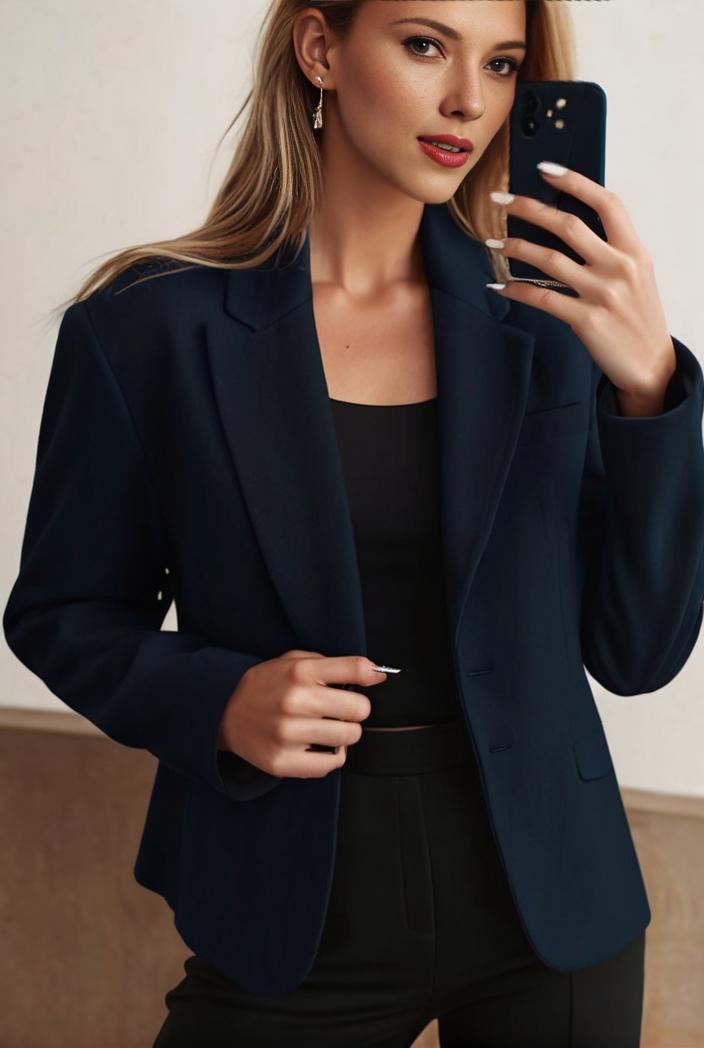 sophisticated split front blazer with long sleeves 126188