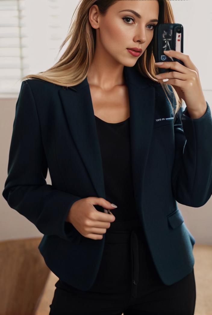 sophisticated split front blazer with long sleeves 126189