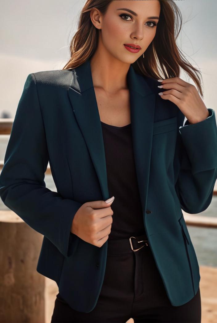 sophisticated split front blazer with long sleeves 126192