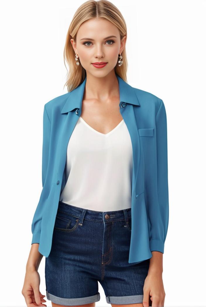 sophisticated split front blazer with long sleeves 126193
