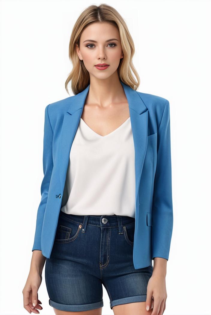 sophisticated split front blazer with long sleeves 126196