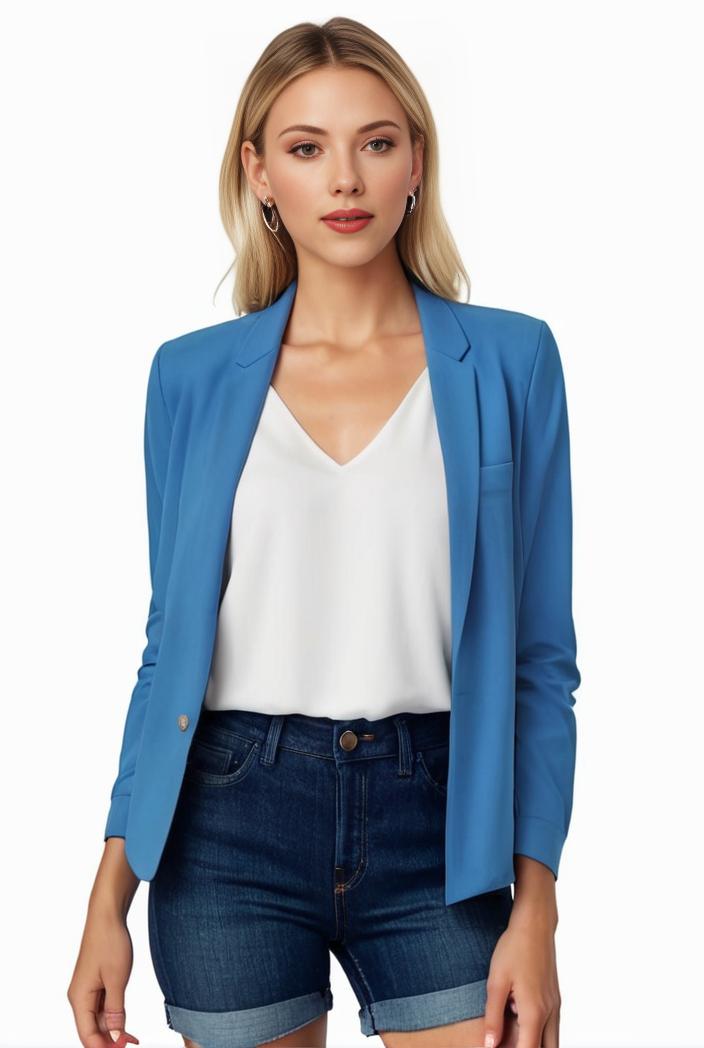 sophisticated split front blazer with long sleeves 126197