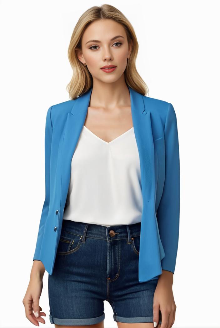 sophisticated split front blazer with long sleeves 126198