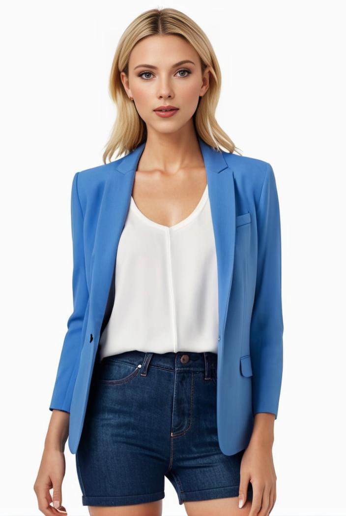 sophisticated split front blazer with long sleeves 126199