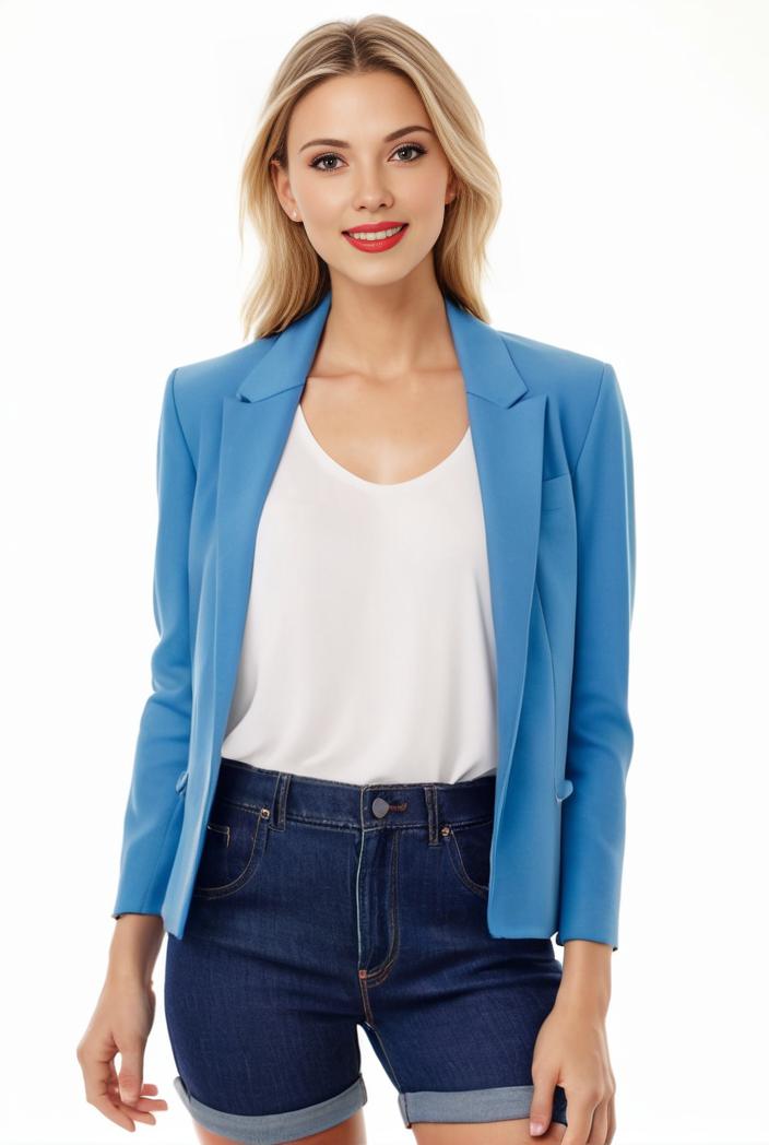 sophisticated split front blazer with long sleeves 126200