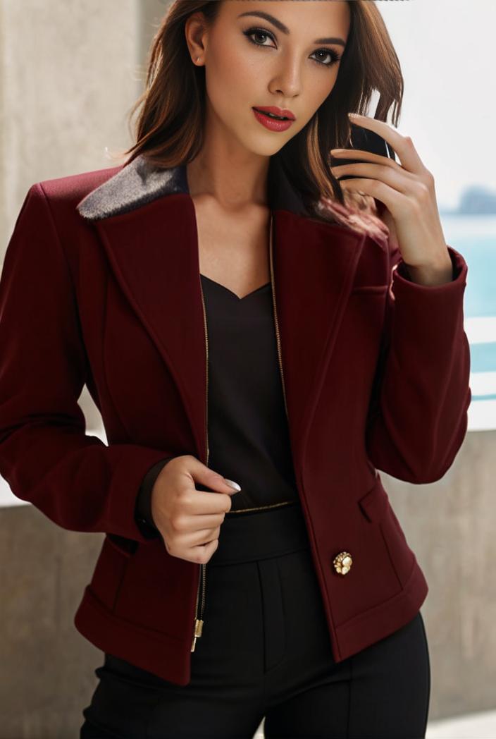 sophisticated split front blazer with long sleeves 126202