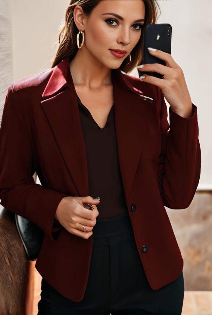 sophisticated split front blazer with long sleeves 126203