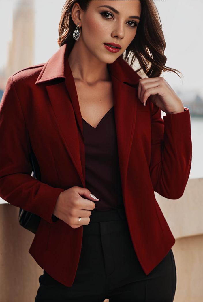sophisticated split front blazer with long sleeves 126204