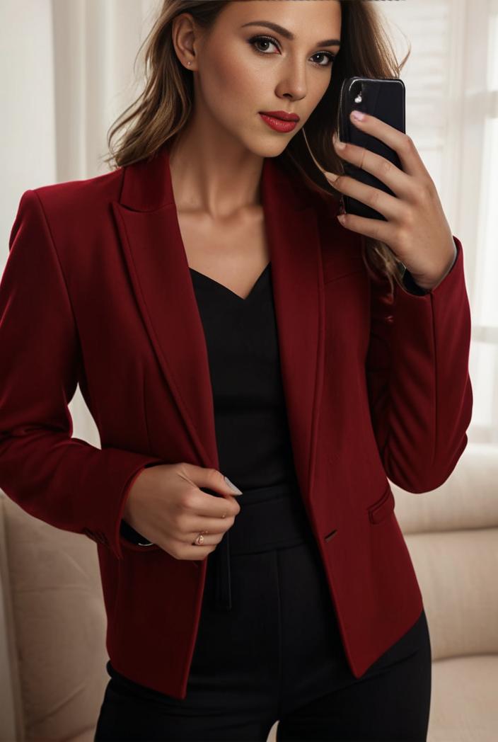 sophisticated split front blazer with long sleeves 126206