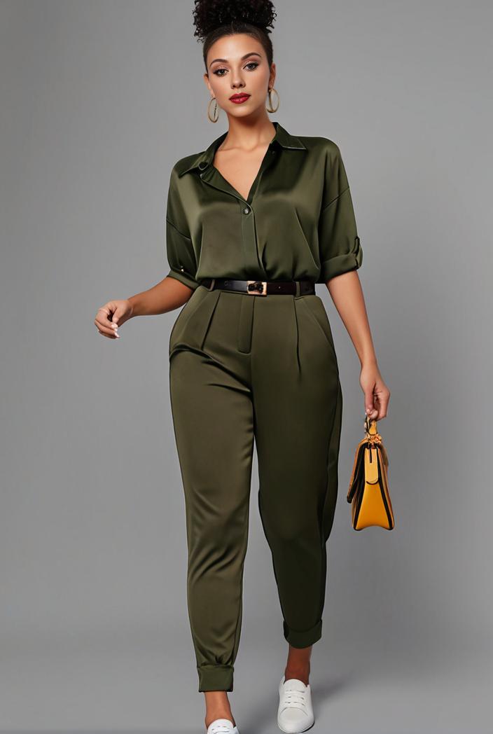 stylish sleeveless jumpsuit with tie waist and flap pockets for women 127797