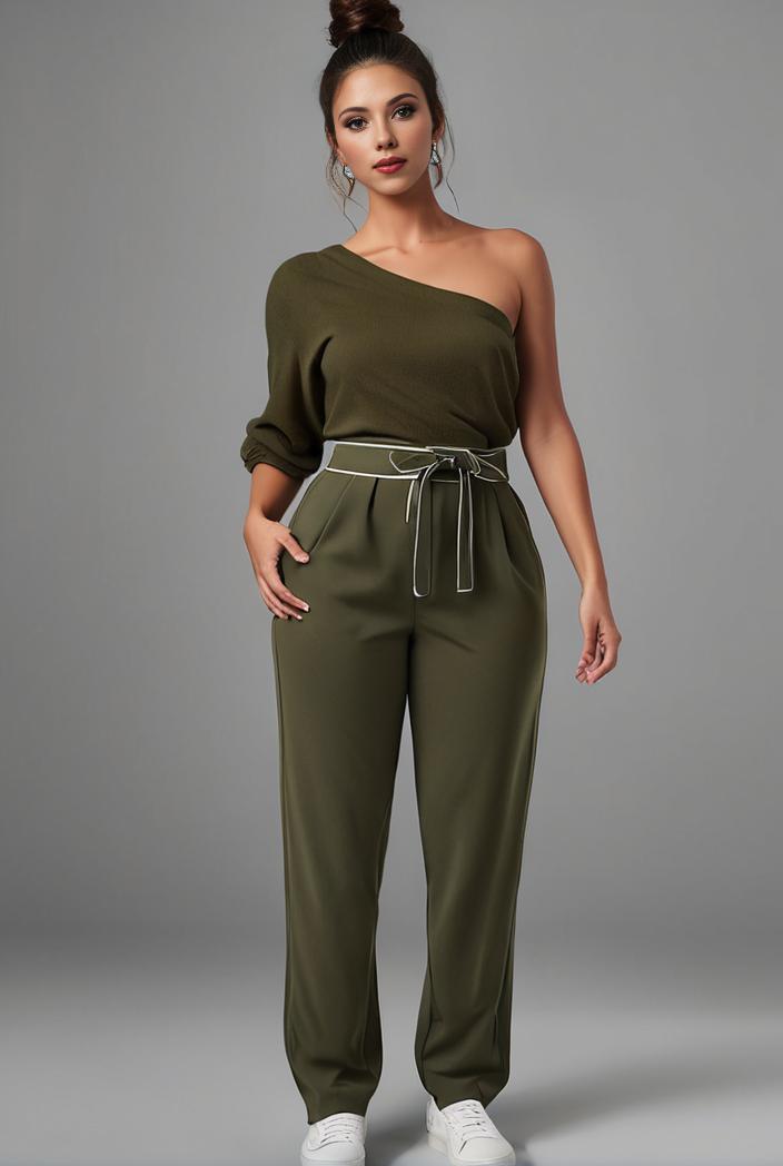 stylish sleeveless jumpsuit with tie waist and flap pockets for women 127800