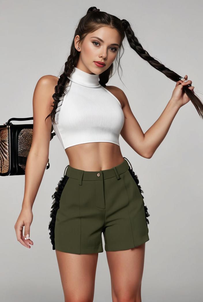 y2k kpop style denim skirt with double button closure and flap pockets 133553