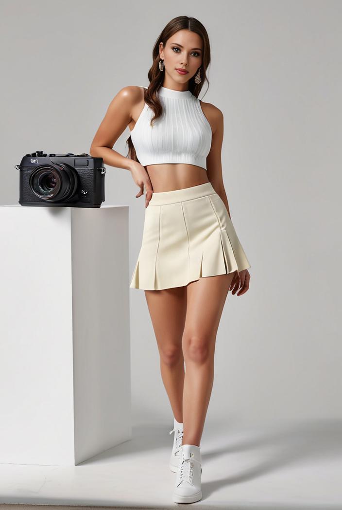 y2k kpop style denim skirt with double button closure and flap pockets 133559