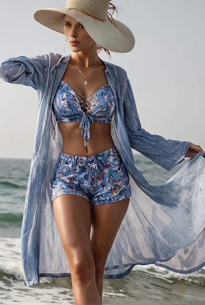 3 pieces sexy print bikini women high waist swimsuit cover up swimwear female lady bathing suit swimming summer beachwear 133722