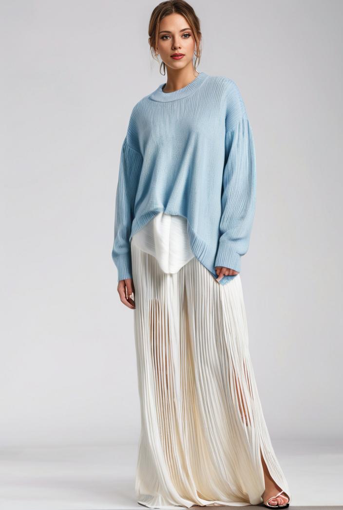 pleated high waist commuting temperament maxi dress 102941