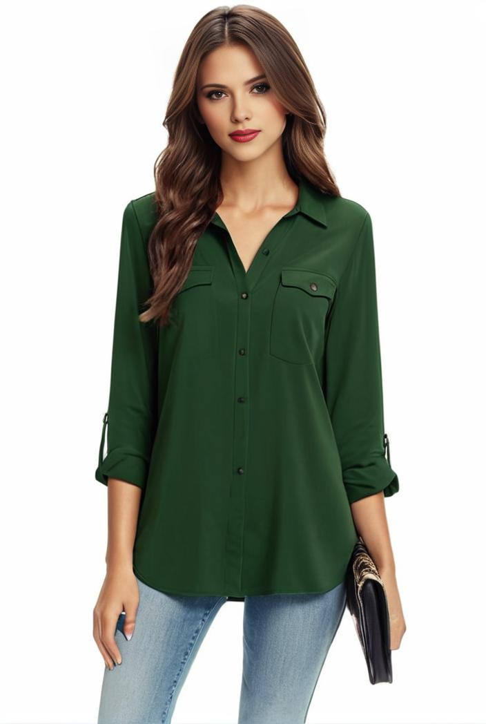 plus size casual blouse women s plus solid half sleeve turn down collar tunic top 105001