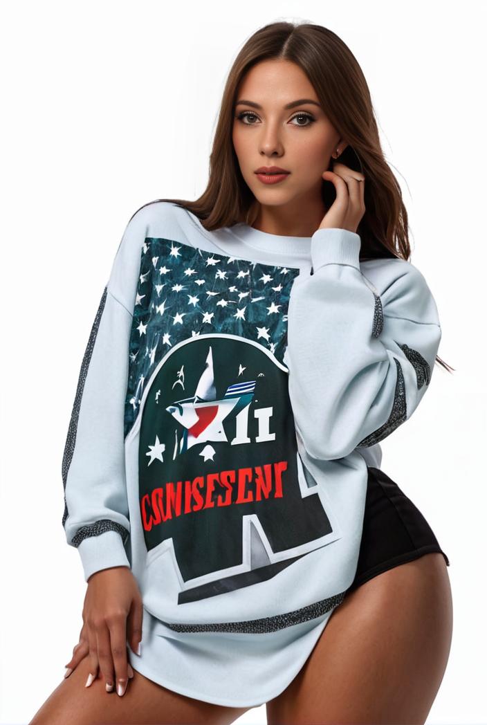 plus size casual sweatshirt women s plus graphic letter print long sleeve round neck slight stretch sweatshirt 105346