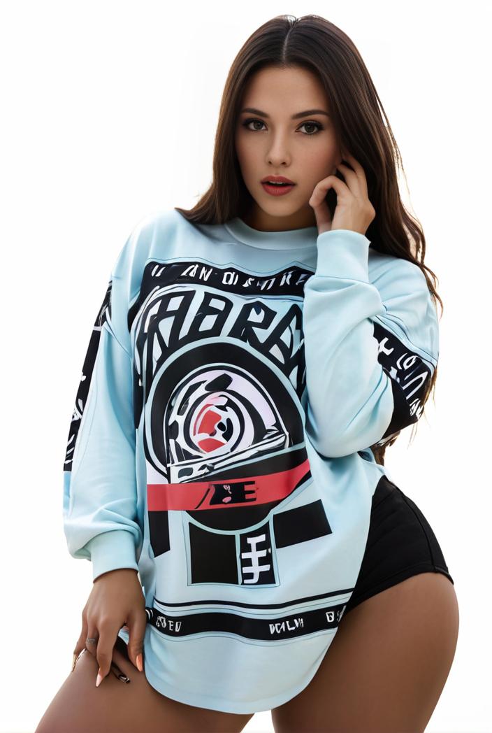 plus size casual sweatshirt women s plus graphic letter print long sleeve round neck slight stretch sweatshirt 105348