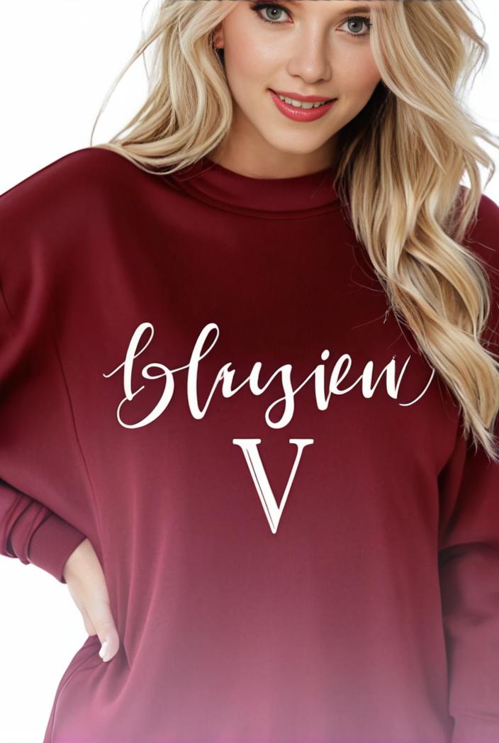 plus size casual sweatshirt women s plus ombre letter heart print raglan sleeve round neck slight stretch pullover sweatshirt 105365
