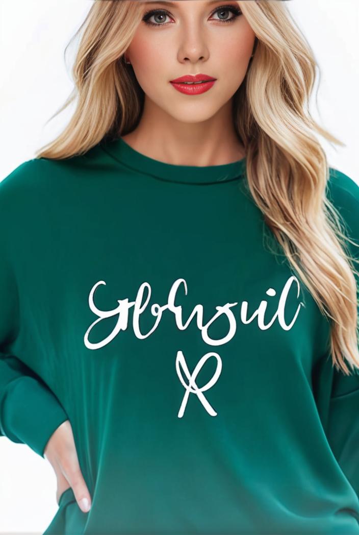 plus size casual sweatshirt women s plus ombre letter heart print raglan sleeve round neck slight stretch pullover sweatshirt 105395