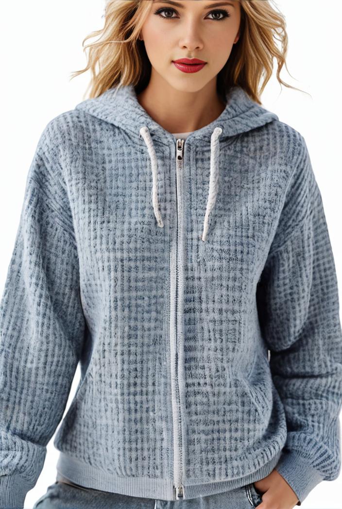 plus size casual sweatshirt women s plus solid waffle long sleeve drawstring hooded pullover sweatshirt with kangaroo pockets casual tops for fall winter women s clothing 105450