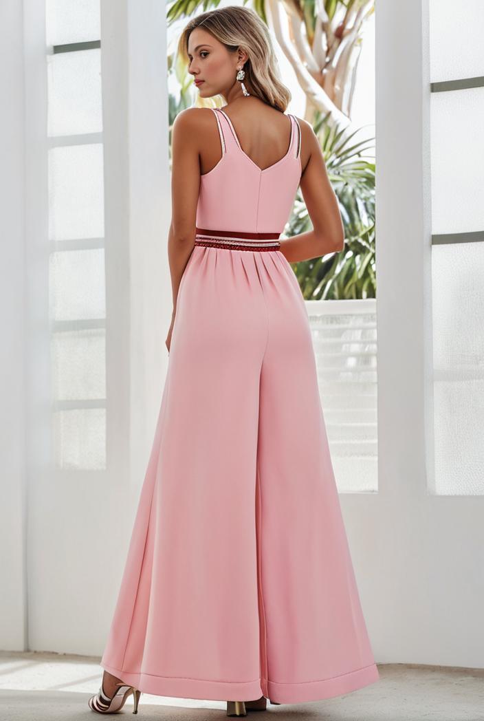 flowy chiffon one shoulder with three straps bridesmaid dress 142305
