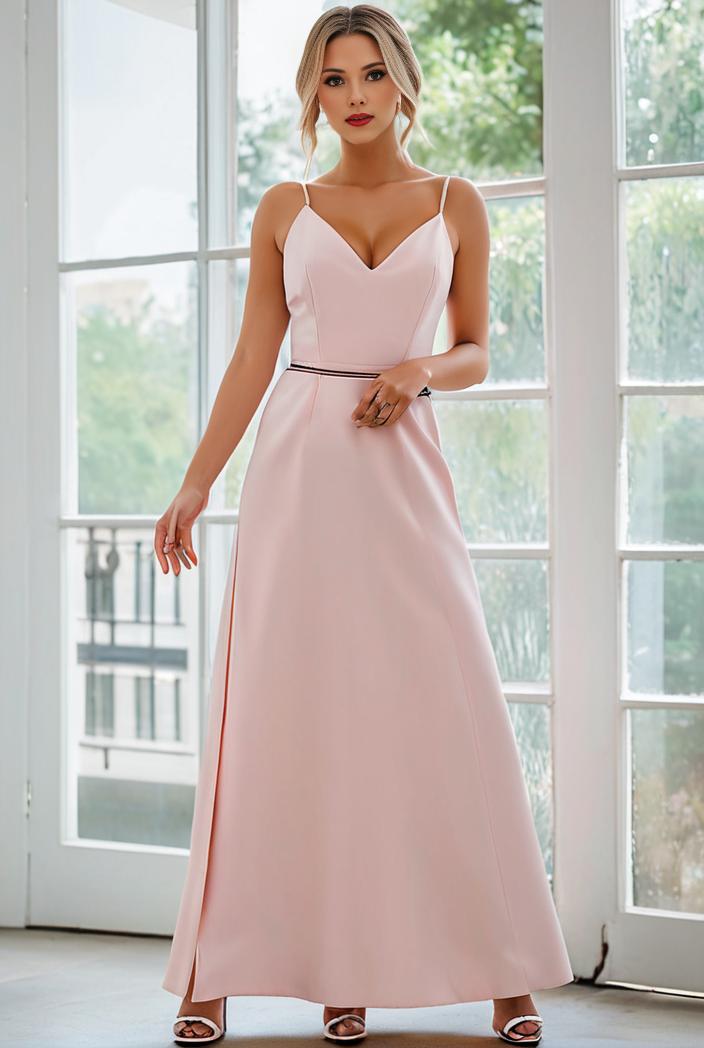 flowy chiffon one shoulder with three straps bridesmaid dress 142309