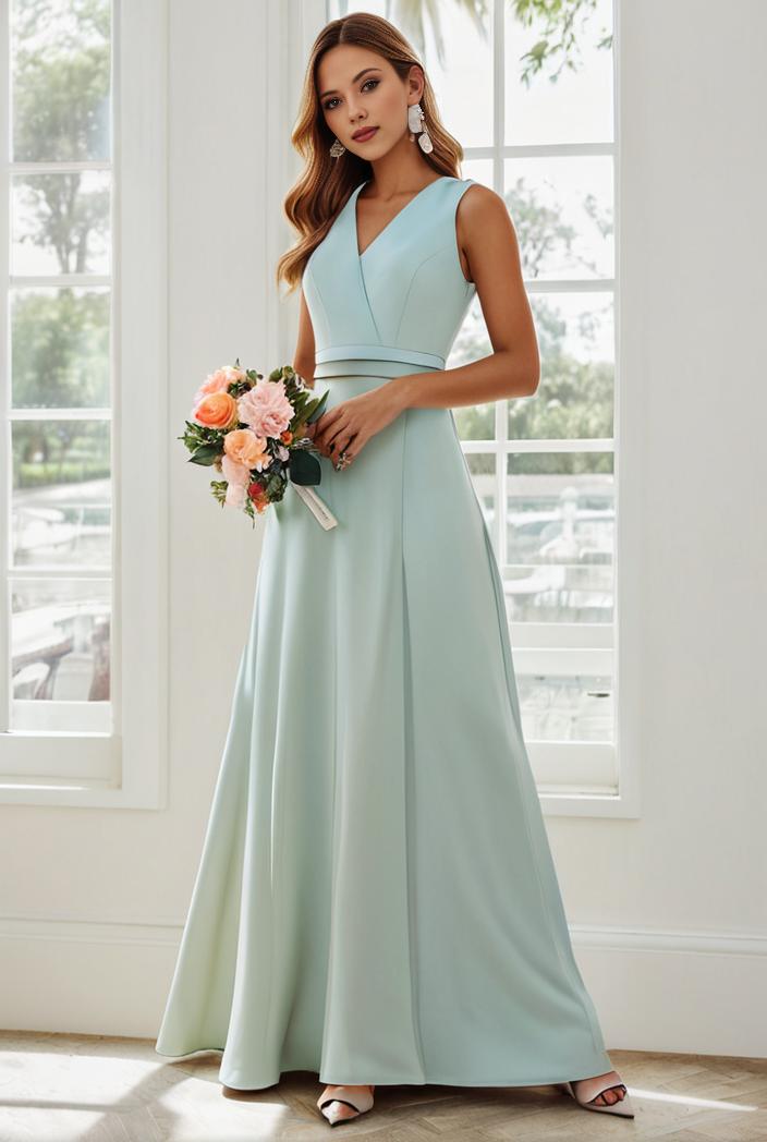 flowy chiffon one shoulder with three straps bridesmaid dress 142329