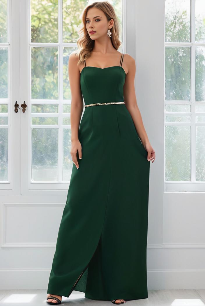 flowy chiffon one shoulder with three straps bridesmaid dress 142354