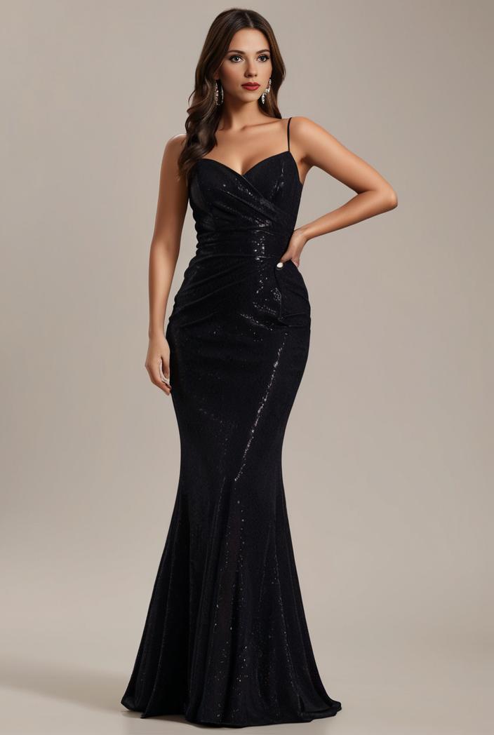 glitter spaghetti strap u veck open back bodycon stretchy evening dress 142684