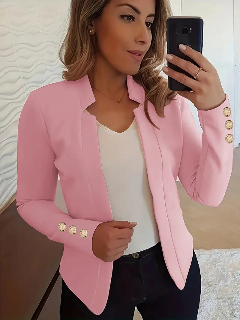 Sophisticated Office Blazer with Stylish Button Detail