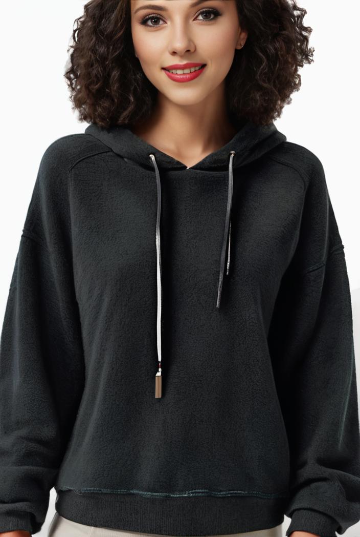 plus size casual sweatshirt women s plus solid waffle long sleeve drawstring hooded pullover sweatshirt with kangaroo pockets casual tops for fall winter women s clothing 149196