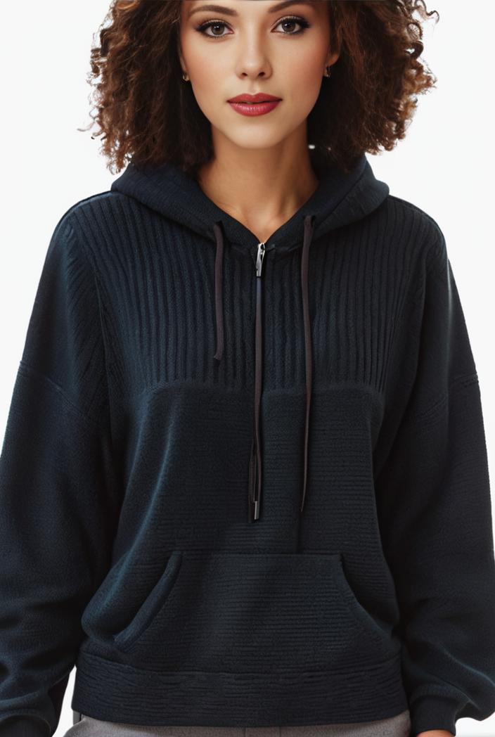plus size casual sweatshirt women s plus solid waffle long sleeve drawstring hooded pullover sweatshirt with kangaroo pockets casual tops for fall winter women s clothing 149199
