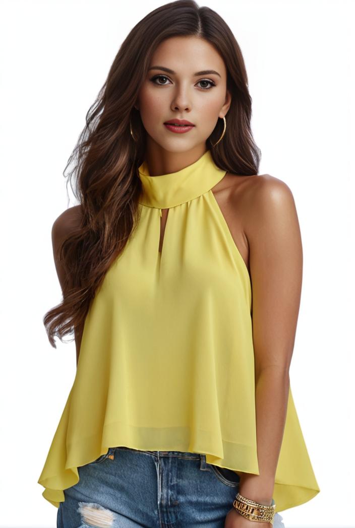 plus size elegant tank top women s plus solid halter neck tie back ruched tank top 100730