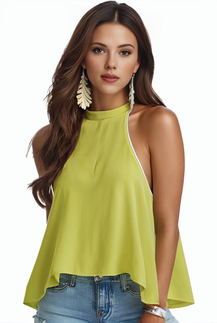plus size elegant tank top women s plus solid halter neck tie back ruched tank top 100735
