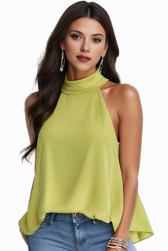 plus size elegant tank top women s plus solid halter neck tie back ruched tank top 100736