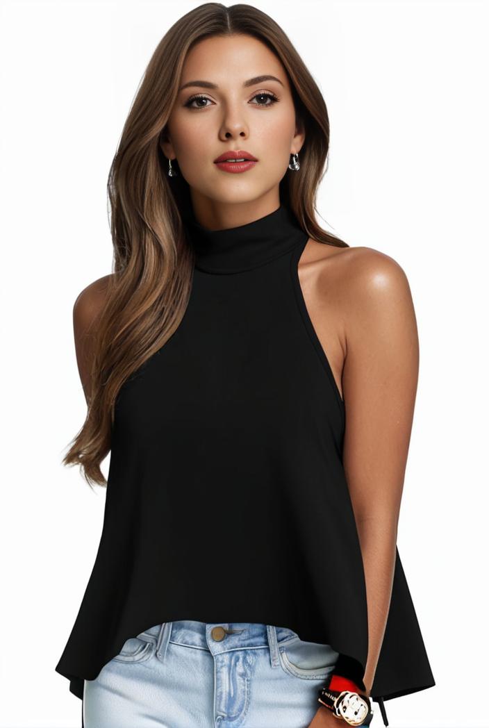 plus size elegant tank top women s plus solid halter neck tie back ruched tank top 100739
