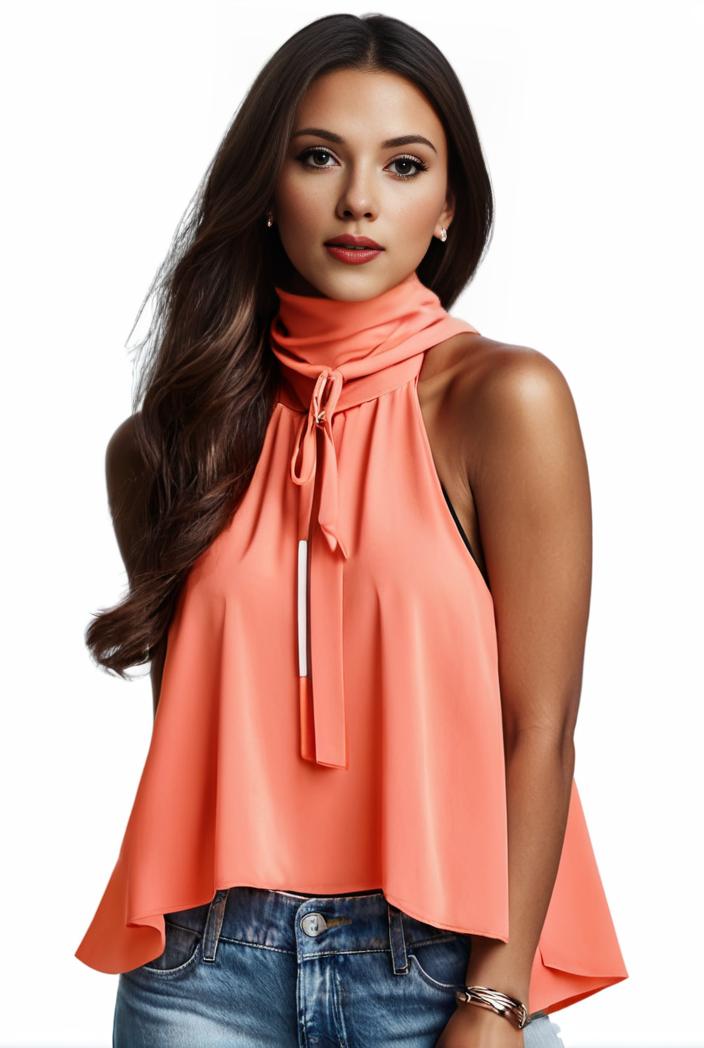 plus size elegant tank top women s plus solid halter neck tie back ruched tank top 100754