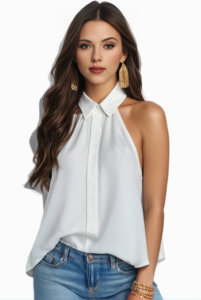 plus size elegant tank top women s plus solid halter neck tie back ruched tank top 100766