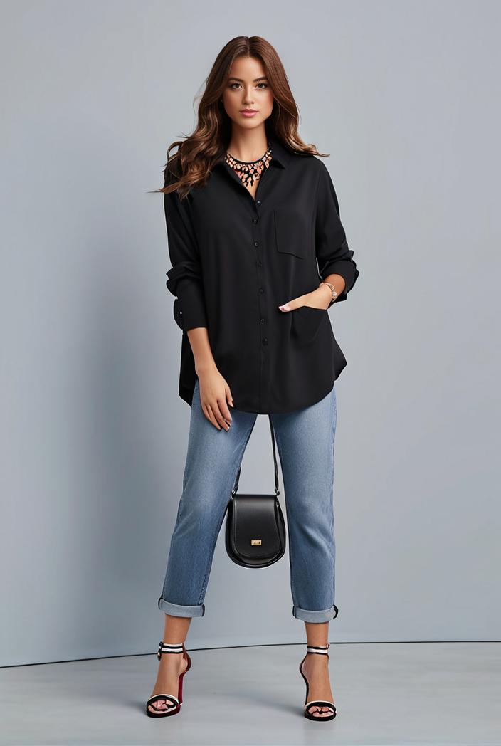 office work lapel stylish button front blazer 105957