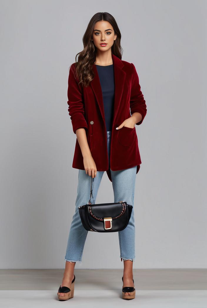 office work lapel stylish button front blazer 105967