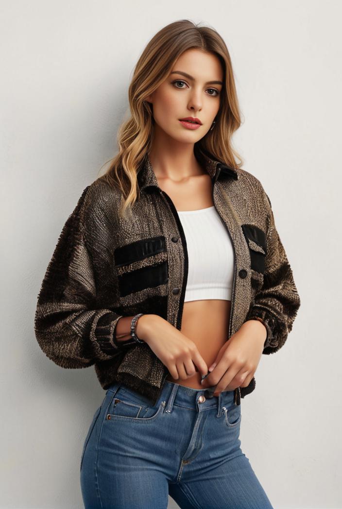 sequin bomber jacket with zipper closure and long sleeves stylish women s outerwear 103301