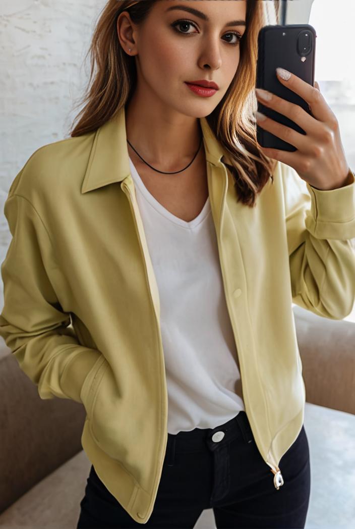 sophisticated split front blazer with long sleeves 107229