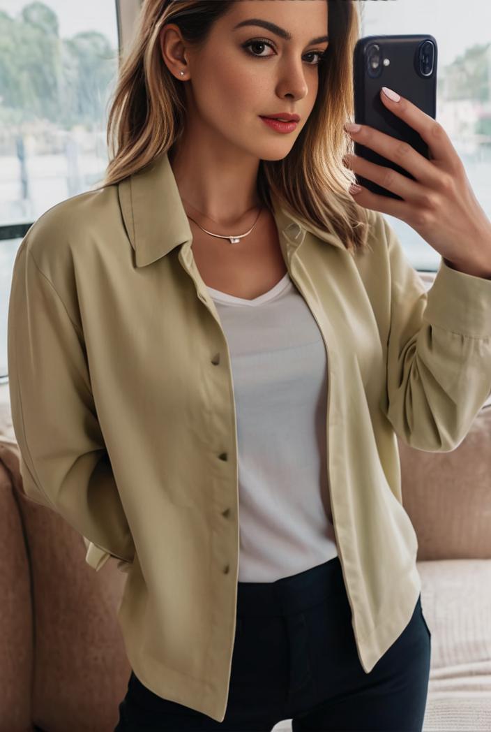 sophisticated split front blazer with long sleeves 107230