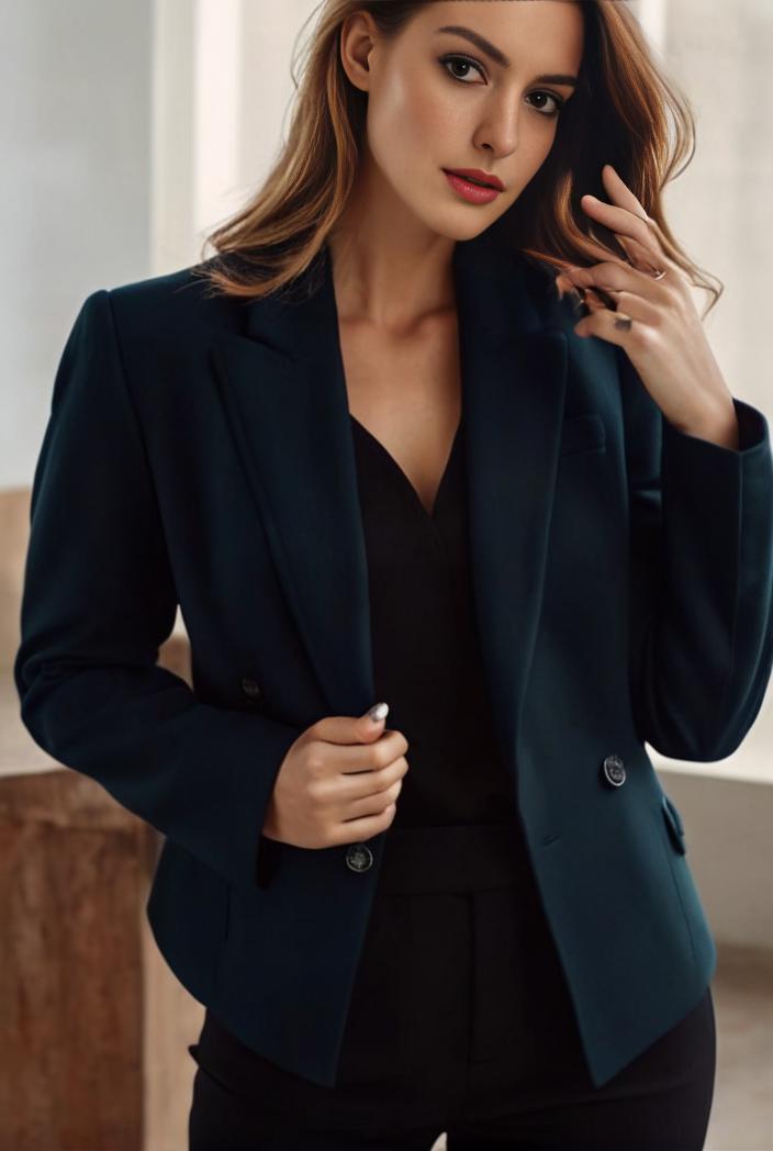 sophisticated split front blazer with long sleeves 107240