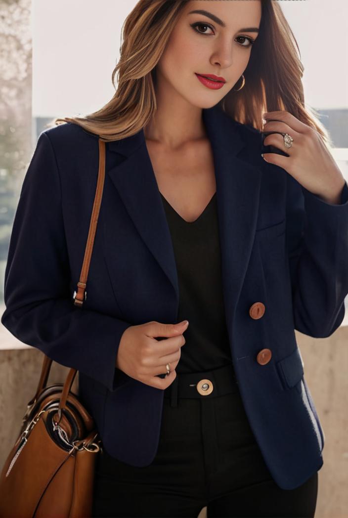 sophisticated split front blazer with long sleeves 107241