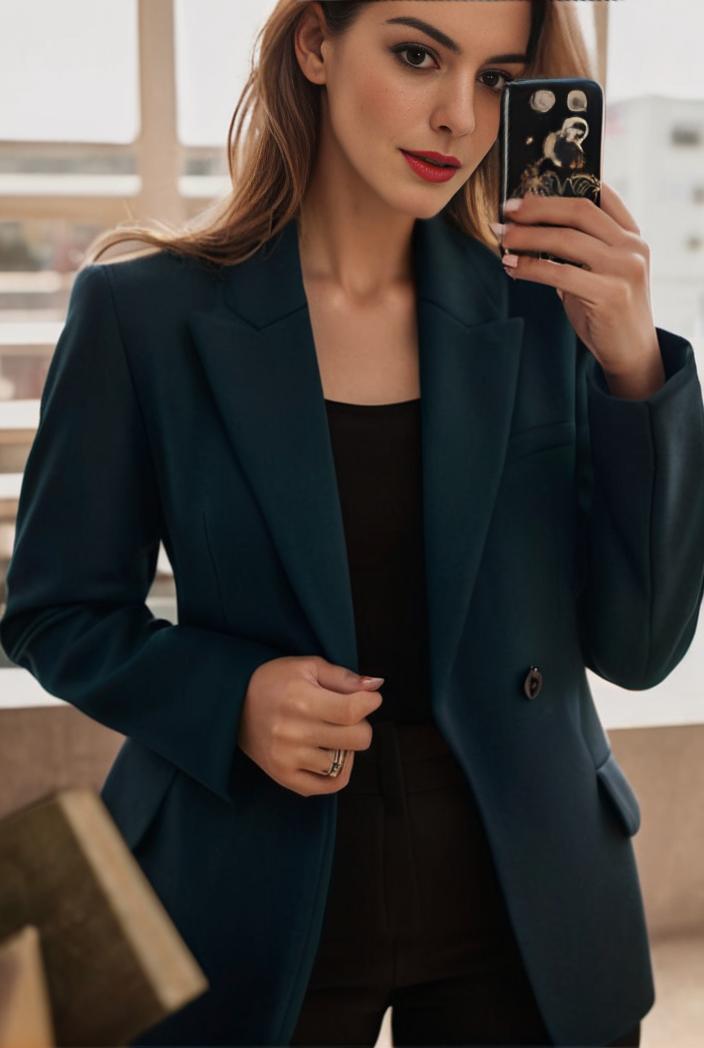 sophisticated split front blazer with long sleeves 107242